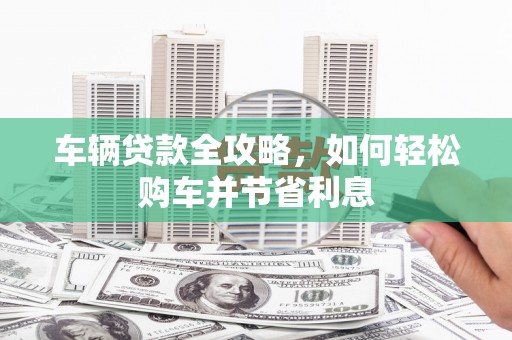 云龙车辆贷款全攻略，如何轻松购车并节省利息