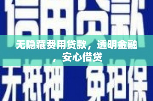 云龙无隐藏费用贷款，透明金融，安心借贷