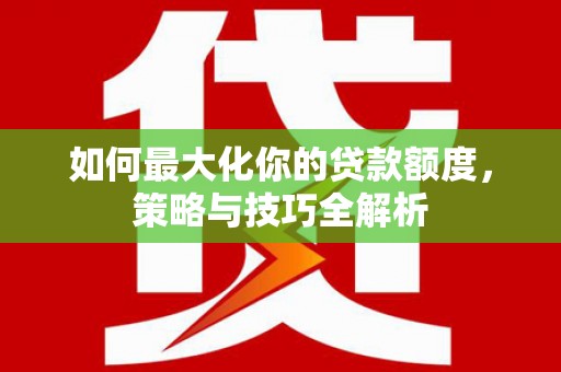 云龙如何最大化你的贷款额度，策略与技巧全解析