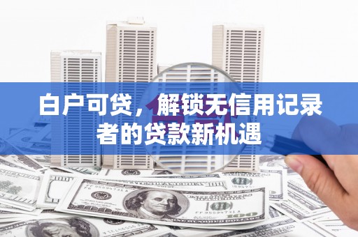 云龙白户可贷，解锁无信用记录者的贷款新机遇
