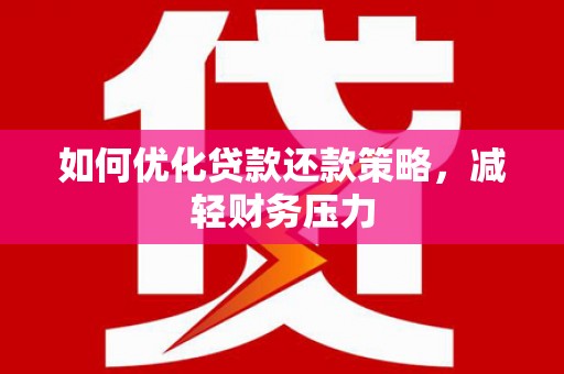 云龙如何优化贷款还款策略，减轻财务压力