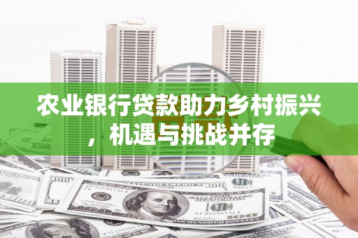 云龙农业银行贷款助力乡村振兴，机遇与挑战并存