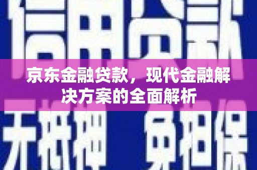 云龙京东金融贷款，现代金融解决方案的全面解析