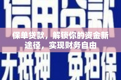 云龙保单贷款，解锁你的资金新途径，实现财务自由