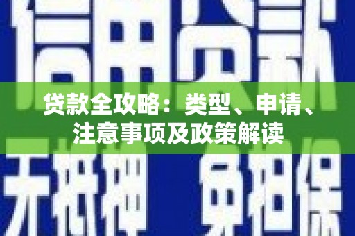 云龙贷款全攻略：类型、申请、注意事项及政策解读