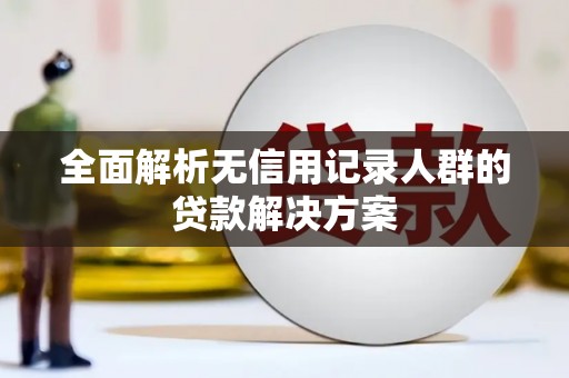 云龙全面解析无信用记录人群的贷款解决方案